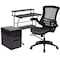 Flash Furniture Black Desk, Chair, Cabinet Set BLN-CLIFAPX5L-BK-GG - alternate 8
